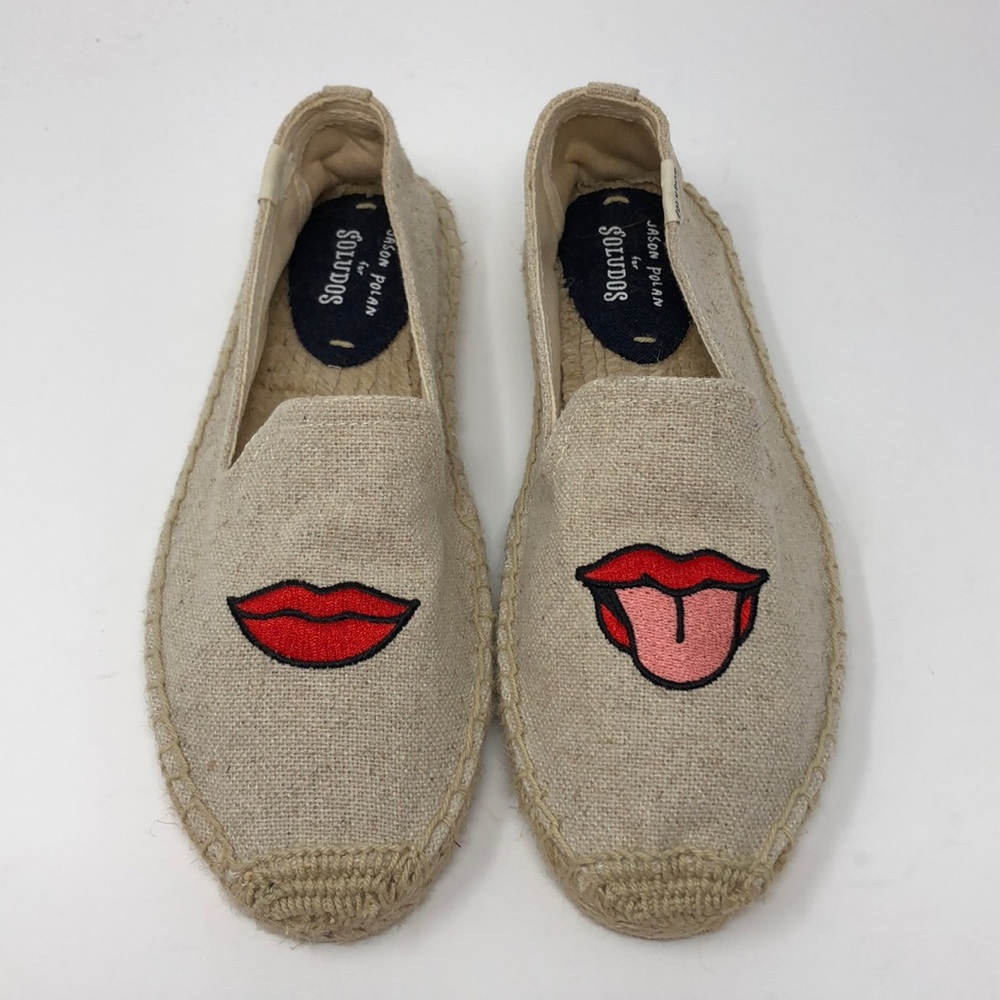 NWOT Soludos X Jason Polan Lips Espadrilles Sz 7.5